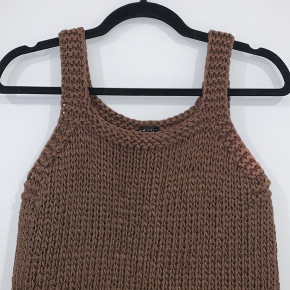 Peruvian Connection Brown Pima Cotton Open Knit Sleeveless Sweater size Small - Picture 4 of 12